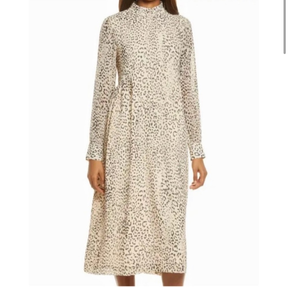 Charles Henry Mock Neck Long Sleeve Midi Dress Size Medium - Picture 6 of 15